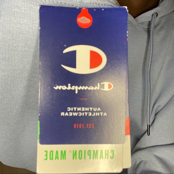 Light Blue  Large Champion Hoodie - Picture 4 of 4